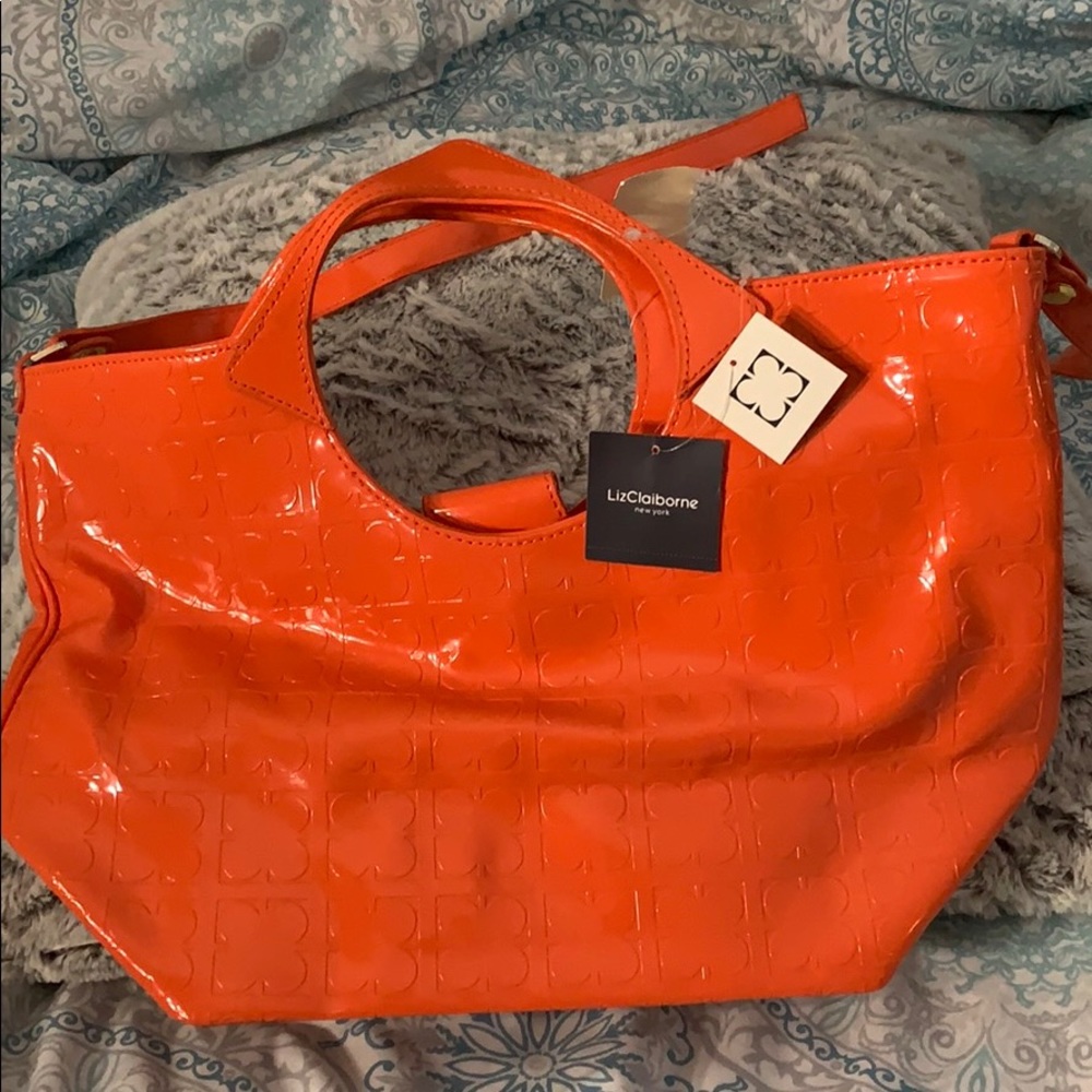Liz Claiborne New York orange shoulder bag